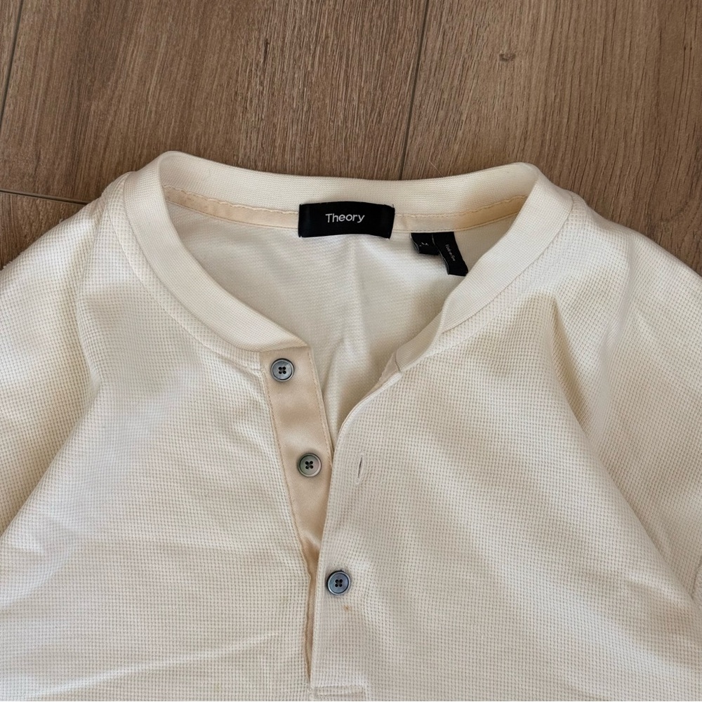 Theory Off-White Henley Top